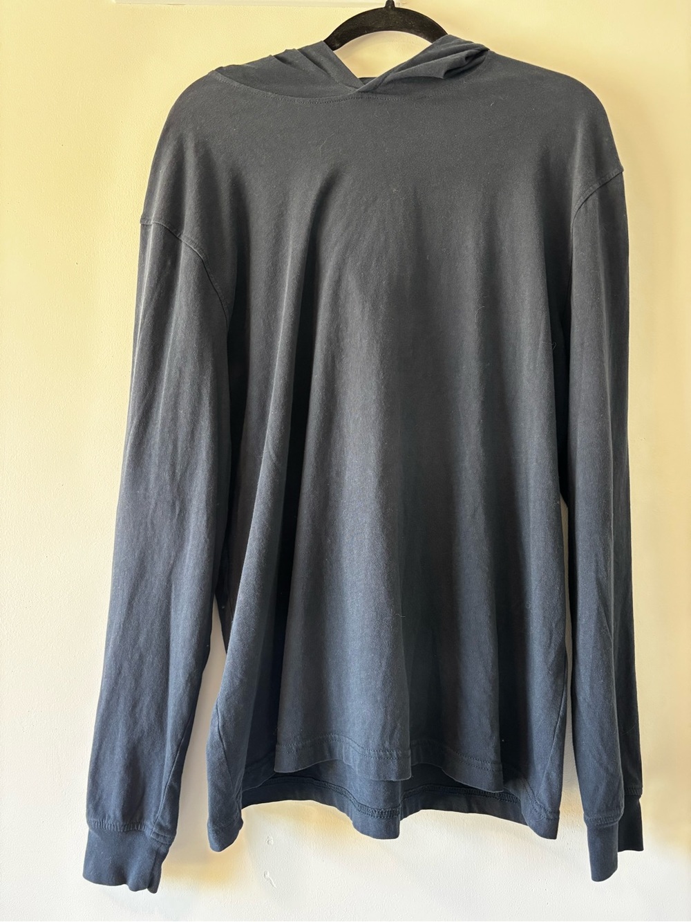 J. Crew Long Sleeve Washed Jersey Hoodie Black Large